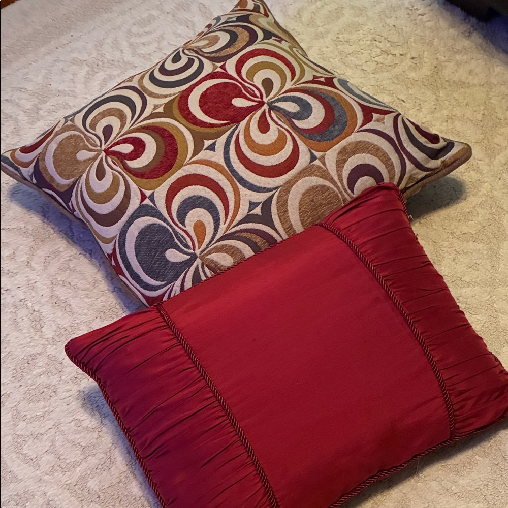 Colorful Patterned and Red Throw Pillows - Picture 2 of 9